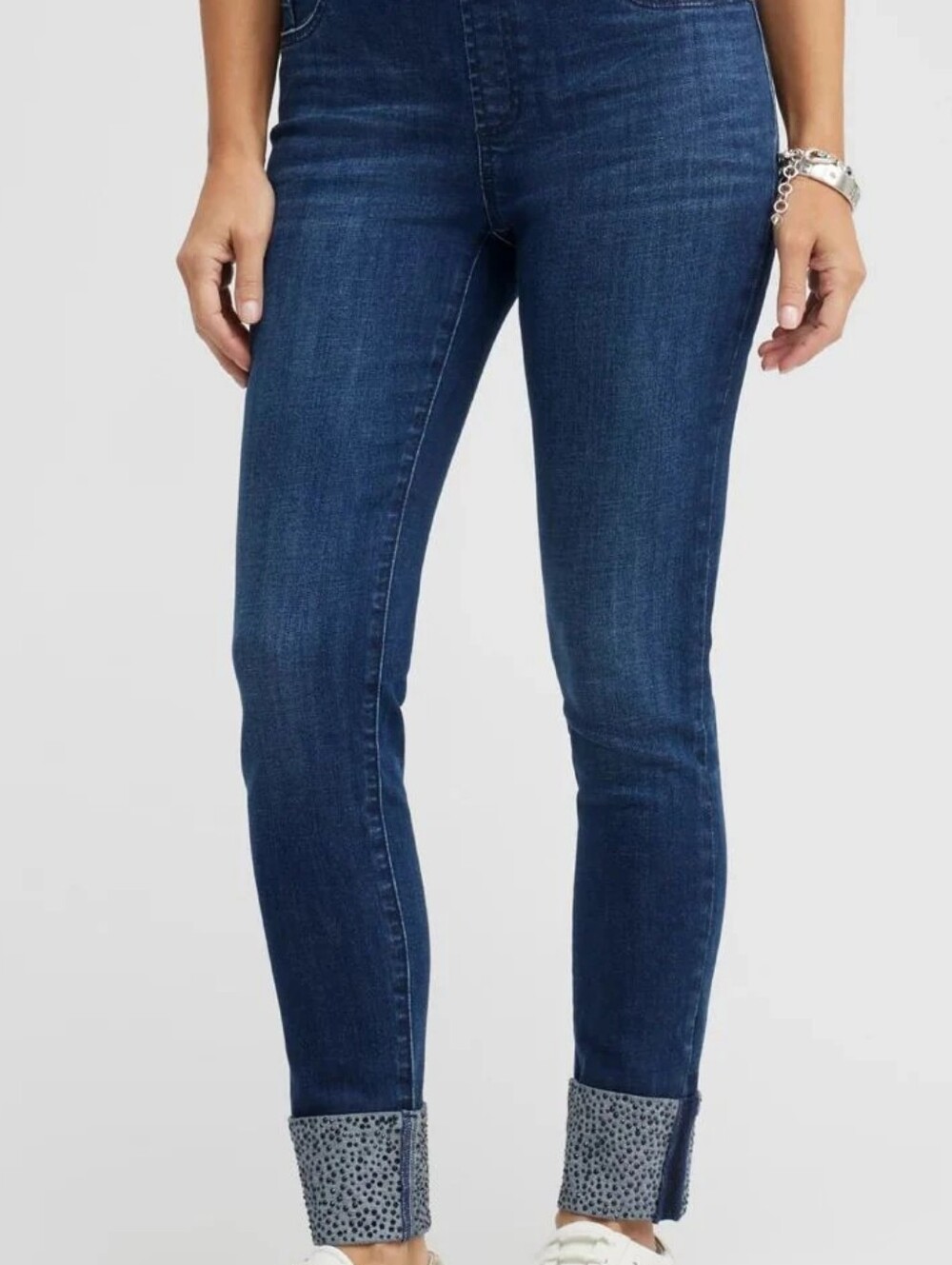 NWT Chicos Stone Cuff Street Indigo Slim Fit Pull On Tall Jeggings Jeans